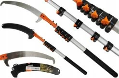 Scie à Arbre Télescopique - 3 Mètres - Avec Housse De Protection - Avec Crochet - Scie à Branche Intelligente - Réglable - Sécateur à Perche - Scie à Perche - Scie à Arbre Long - Scie D'élagage Sur Perche Télescopique