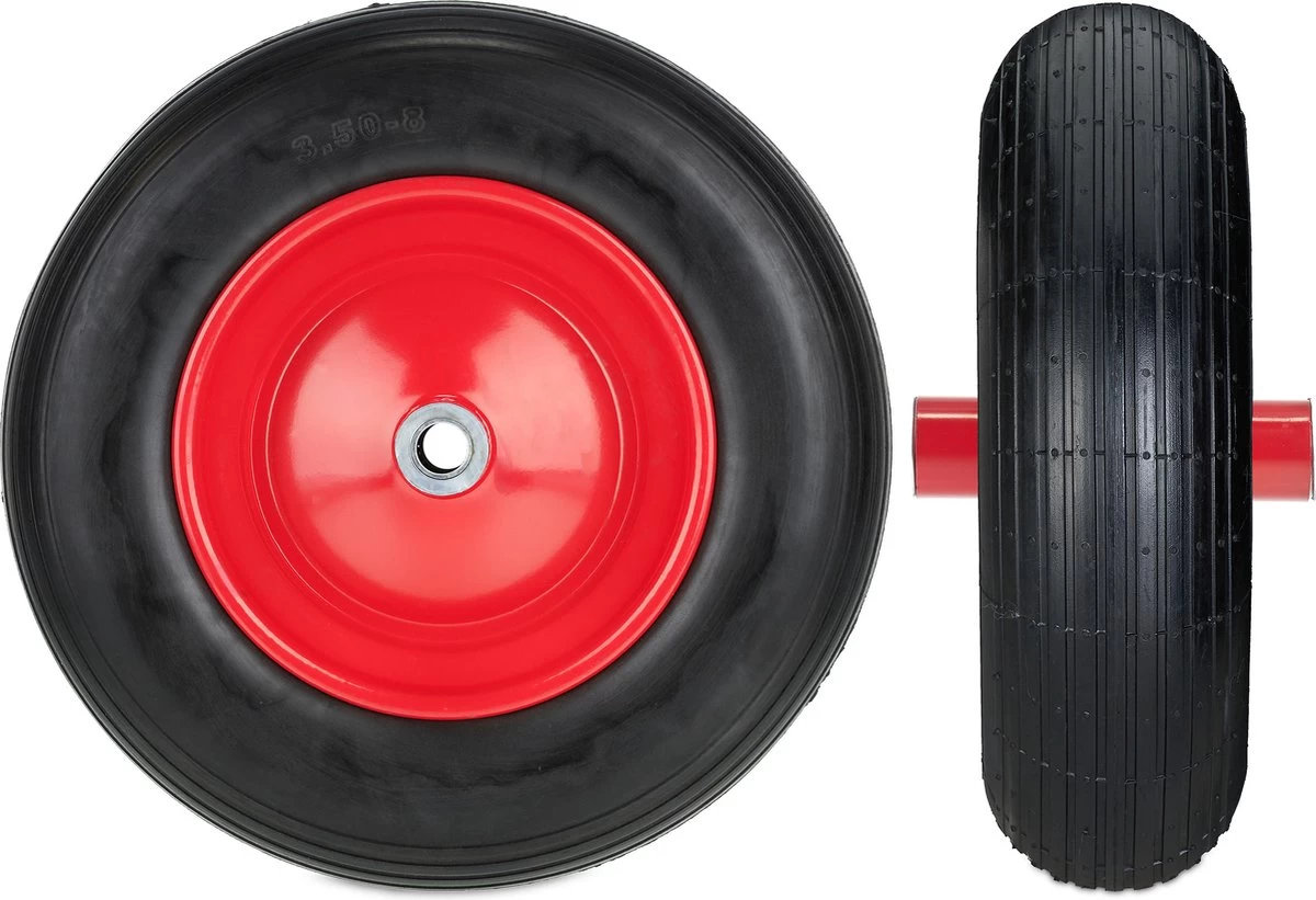 Roue De Brouette Relaxdays 3.50-8 - Roue De Secours Anti-crevaison - Jante Acier Rouge - Pneu Brouette 12 Roue De Brouette Relaxdays 3.50-8 - Roue De Secours Anti-crevaison - Jante Acier Rouge - Pneu Brouette – Image 10