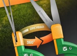 GRÜNTEK Cisailles à Gazon En Téflon Tête De Coupe Rotative à 360°, Cisailles à Gazon, Cisailles à Bordure De Pelouse SEGLER 380 Mm, Poignées Ergonomiques. Couteaux Recouvertes De Téflon -Outils de jardinage professionnels 1200x873 3