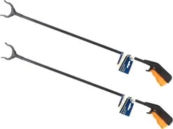 DID Paquet De 3x Morceaux De Pinces à Déchets En Plastique Noir 82,5 Cm - Dégagement Des Ordures - Bras De Préhension / Pinces à Déchets / Pinces à Ordures Noires