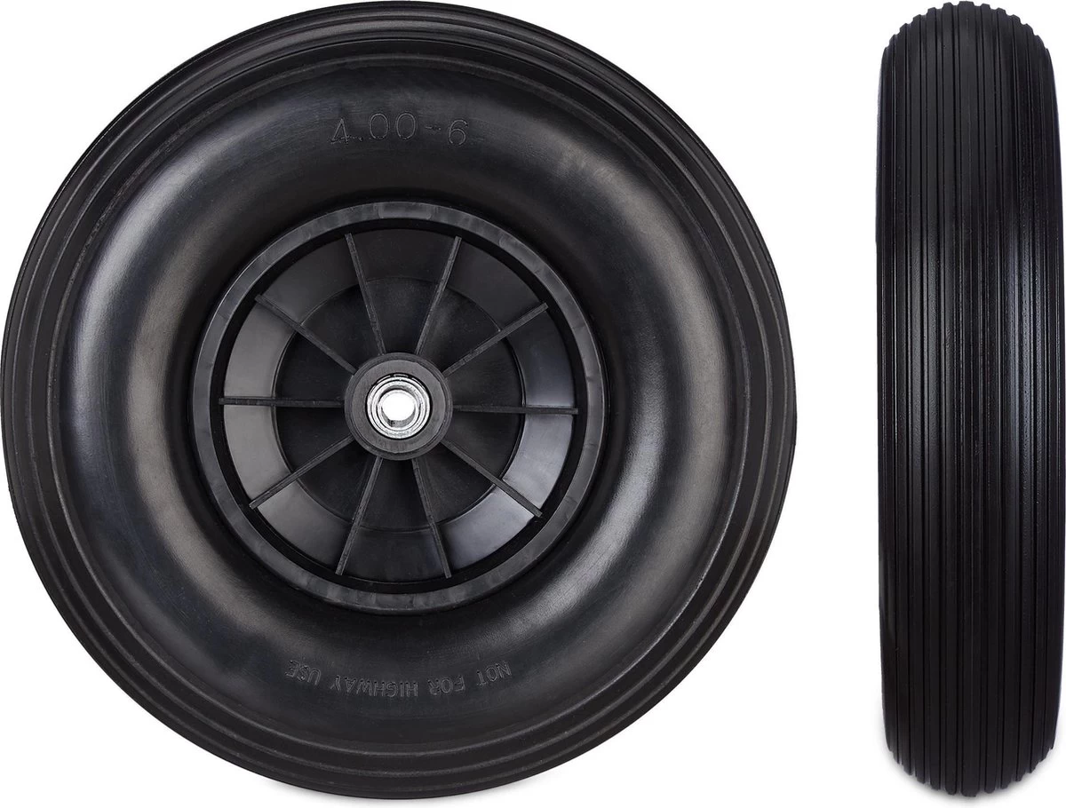 Relaxdays 2x Roue De Brouette 4.00-6 - Caoutchouc Intégral - Roue De Secours Anti-crevaison - Complète - Adaptateurs 7 Relaxdays 2x Roue De Brouette 4.00-6 - Caoutchouc Intégral - Roue De Secours Anti-crevaison - Complète - Adaptateurs – Image 5