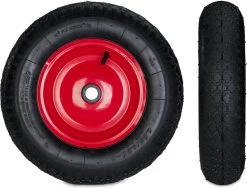Roue De Brouette Relaxdays 4.80 4.00-8 - Roue De Secours Brouette - Pneu Pneumatique - Avec Adaptateurs Noir-rouge -Outils de jardinage professionnels 1200x912 4