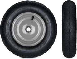 Relaxdays 4x Roue De Brouette 4.80 4.00-8 - Pneumatique - Roue De Secours Avec Adaptateurs - Noir-gris -Outils de jardinage professionnels 1200x912 5