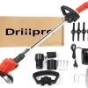 Tondeuse à Gazon DrillPro - Coupe- Coupe-herbe électriques - Tondeuse à Gazon - Tondeuse à Gazon - Sans Fil - Poignée Réglable - 300W 12V - Avec 1 Batterie Et Chargeur - Pour Tailler La Pelouse De Jardin - Rouge