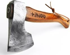 Hache à Découper Viking Damassé De Luxe Hakbijl Hache à Fendre Medium Hache à Bois Plein Air Hache à Main Hache De Camping Hache De Jardin