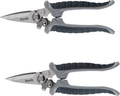 2x Sécateurs De Jardin / Taille-haies - 19 Cm - Acier Inoxydable - Cisailles De Jardin à Tête étroite Et Droite - Outils De Jardin - élagage Des Arbres / Plantes