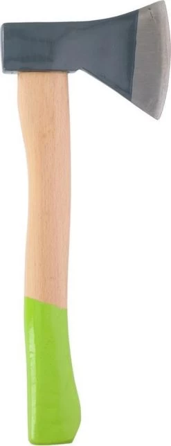 Hache à Main Avec Manche Vert - 760 Grammes - 36 Cm - Avec Capuchon De Protection - Hache à Hacher - Camping En Plein Air Haches De Camping Métal / Bois