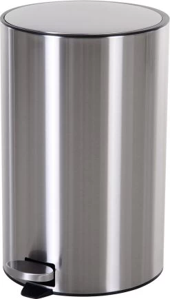 HOMCOM Prullenbak Poubelle Poubelle à Pédale Poubelle Intérieure 12 L Fermeture Amortie Inox PP Soft