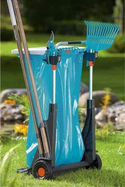 Onirique - Chariot De Jardin - Chariot De Jardin Mobile - Chariot De Transport Multifonctionnel Pour Le Jardin Avec Porte-Sac Intégré - Roues De Protection De Gazon - Couvercle Et Sac Poubelle -Outils de jardinage professionnels 801x1200 4