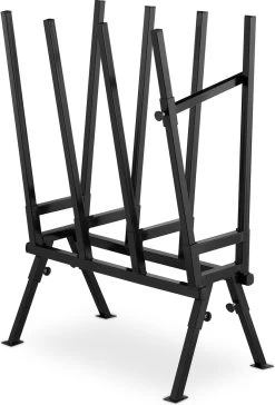 Relaxdays - Jusqu'à 200 Kg - Chevalet à Bois - Réglable - Acier - Chevalet à Chaîne - Noir -Outils de jardinage professionnels 814x1200