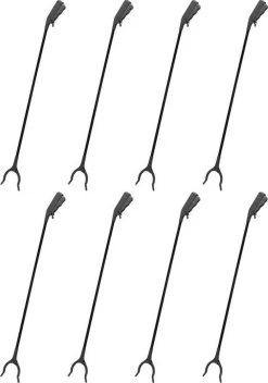 8x Pinces à Déchets Noires 82 Cm - Nettoyage Des Ordures - Bras De Préhension / Pinces à Déchets / Pinces à Ordures Noir