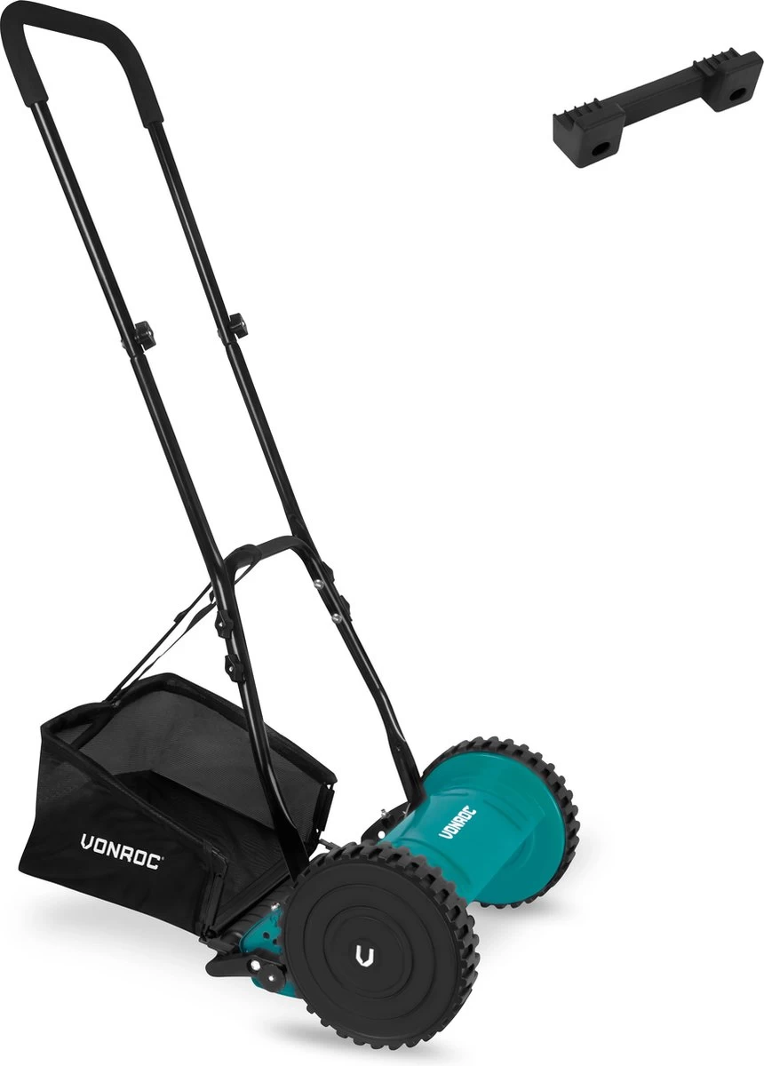 Tondeuse à Rouleau VONROC - Tondeuse à Main - 300 Mm - 4 Hauteurs De Coupe Réglables (15-25-31-35 Mm) Avec Support Mural Et Sac De Ramassage 3 Tondeuse à Rouleau VONROC - Tondeuse à Main - 300 Mm - 4 Hauteurs De Coupe Réglables (15-25-31-35 Mm) Avec Support Mural Et Sac De Ramassage