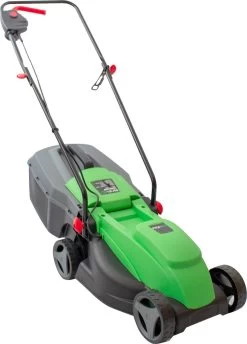 Tondeuse à Gazon électrique Profeco 1000W - Tondeuse à Gazon Avec Largeur De Coupe De 320 Mm Et Hauteur De Coupe Réglable - Avec Bac De Récupération De 30 Litres