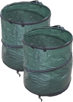 Nature 2x Sacs à Déchets Verts Pliables 90 Litres - Sacs De Jardinage à Déchets De Jardin - Nettoyer / Ranger Le Jardin