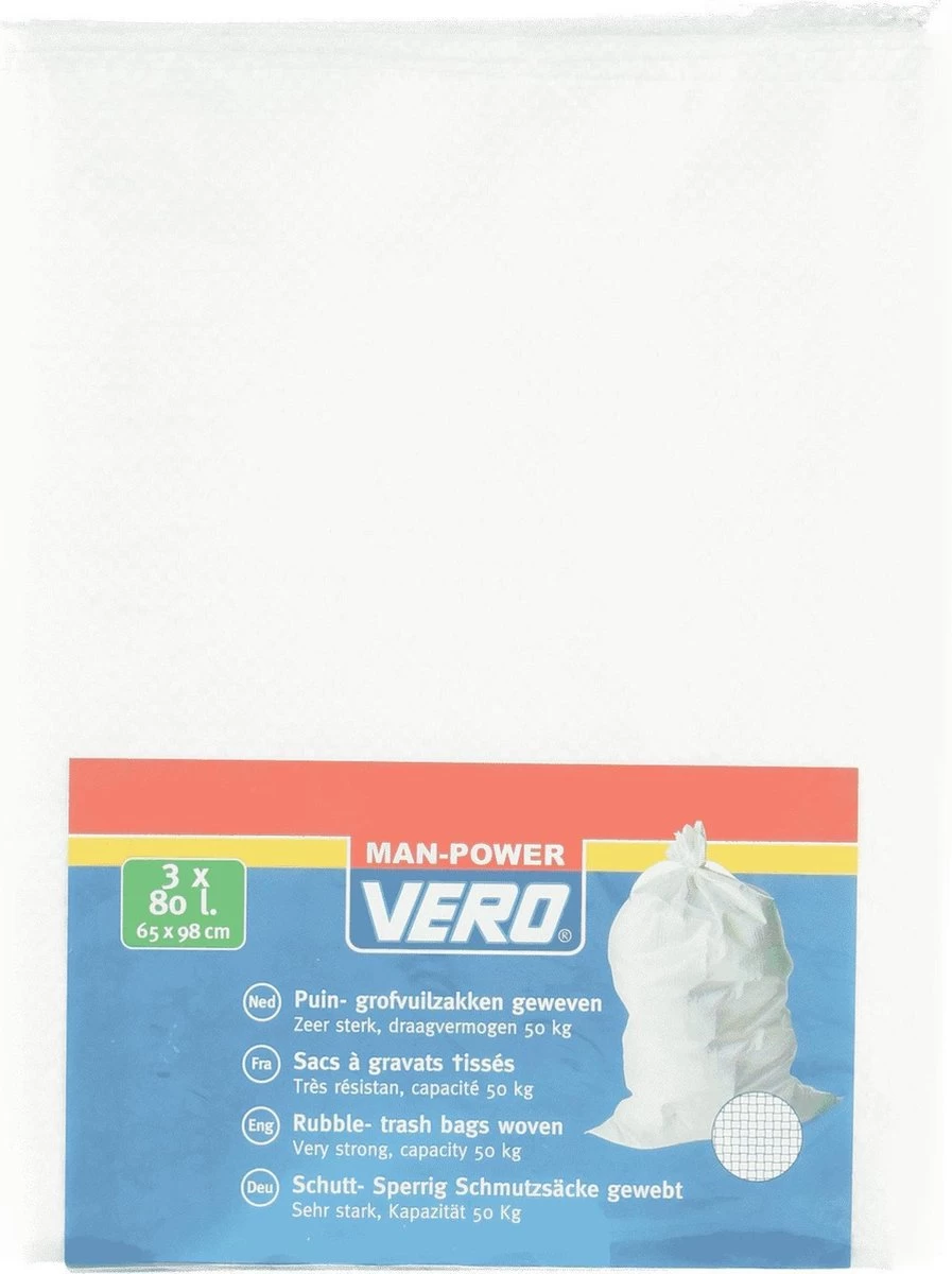 Lot De 3x Sacs à Déchets Encombrants 80 Litres Blanc - 65 X 98 Cm - Tissé - Extra Robuste - Sacs à Déchets De Jardin / Construction Pour Déchets Encombrants 3 Lot De 3x Sacs à Déchets Encombrants 80 Litres Blanc - 65 X 98 Cm - Tissé - Extra Robuste - Sacs à Déchets De Jardin / Construction Pour Déchets Encombrants