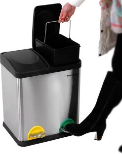 ZAZA Home & Office Poubelle 30 Litres, Tri Des Déchets, 2 X 15 Litres, Poubelle, Poubelle à Pédale Avec Poubelles Intérieures, Pédales Colorées, Système De Séparation Des Déchets Pour La Cuisine, Argent-noir 28 ZAZA Home & Office Poubelle 30 Litres, Tri Des Déchets, 2 X 15 Litres, Poubelle, Poubelle à Pédale Avec Poubelles Intérieures, Pédales Colorées, Système De Séparation Des Déchets Pour La Cuisine, Argent-noir -Outils de jardinage professionnels 946x1200