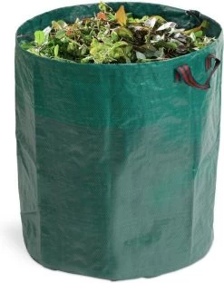 909 OUTDOOR Lot De 2 Sacs De Jardinage 272L, Sac De Déchets Verts Réutilisables, Sacs Pour Déchet De Jardin, 76x67Øcm, Polyéthylène