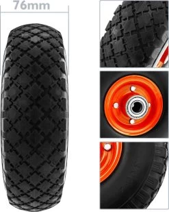 PrimeMatik - Roue De Brouette Massief 100 Kg 10x3" 254x76 Mm. Courroie De Rechange Pour Plate-forme De Transport Et Chariots -Outils de jardinage professionnels 960x1200 1