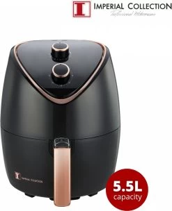 Imperial Collection 1400W Friteuse à Air Sans Huile De Taille Familiale Avec Commande Rotative Manuelle