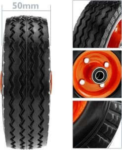 PrimeMatik - Roue De Brouette Massief 2-pack 50 Kg 6x2" 152x50 Mm. Courroie De Rechange Pour Plate-forme De Transport Et Chariots -Outils de jardinage professionnels 975x1200