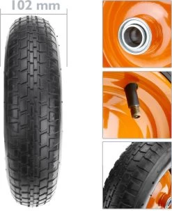 PrimeMatik - Roue De Brouette Pack De 2 95 Kg 16x4" 406x102 Mm. Courroie De Rechange Pour Plate-forme De Transport Et Chariots -Outils de jardinage professionnels 977x1200 2
