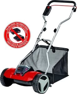 Einhell GE-HM 18/38 Tondeuse à Gazon Poussée Batterie Noir, Gris, Rouge