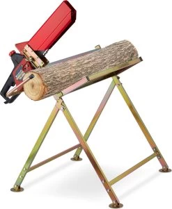 Tréteau Pour Tronçonneuse Relaxdays - Avec Support Pour Tronçonneuse - Tréteau - Jusqu'à 120 Kg - Chevalet -métal