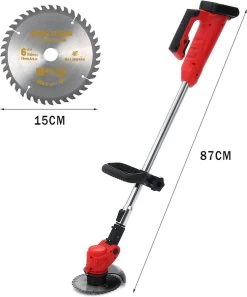 Tondeuses à Tondeuses à Gazon électriques Sans Fil Rechargeables - Tondeuse à Gazon - Tondeuse à Gazon - Poignée Réglable - Avec Lunettes De Lunettes De Sécurité Et 2 Piles - Pour Tailler La Pelouse De Jardin - Rouge -Outils de jardinage professionnels 997x1200